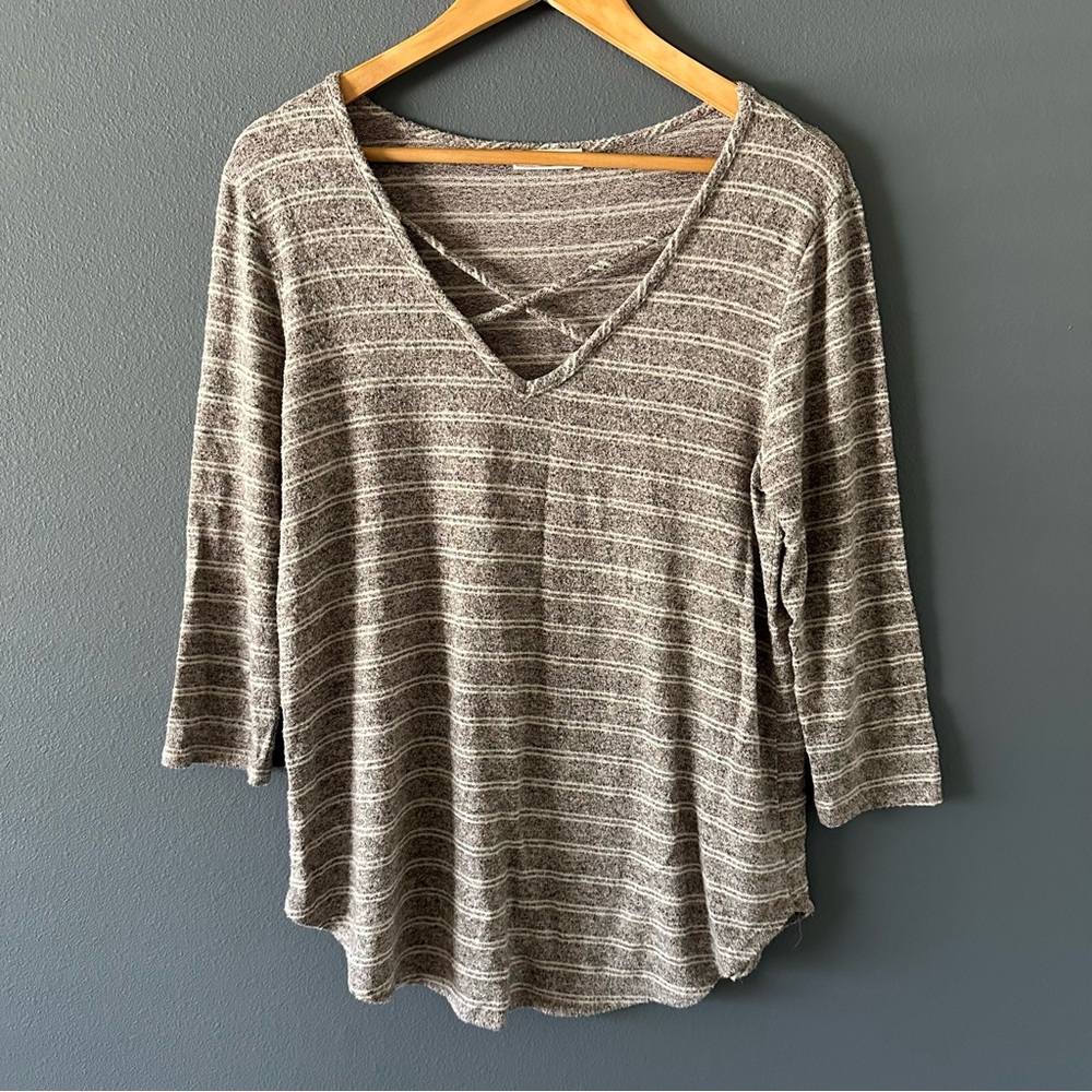 Striped V-Neck Women's Top